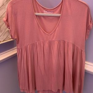 Pink V-Neck Blouse